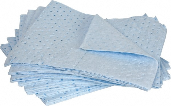 PRO-SAFE CEP-QBEP100 Sorbent Pad: Oil Only Use, 15" Wide, 17" Long, 30 gal, Blue Image