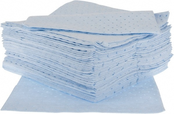 PRO-SAFE QBP100 Sorbent Pad: Oil Only Use, 17" Wide, 19" Long, 33 gal, Blue Image