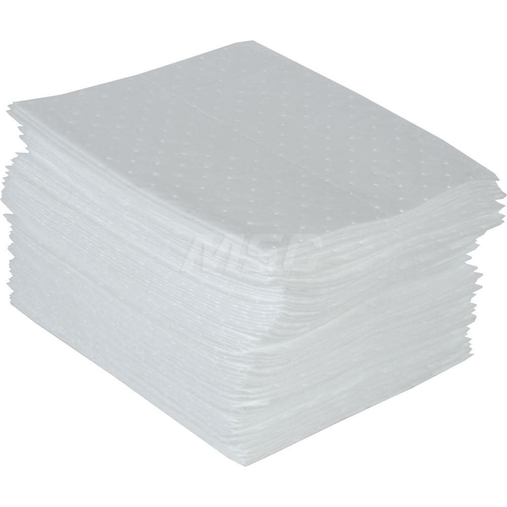 PRO-SAFE Q100P Sorbent Pad: Oil Only Use, 17" Wide, 19" Long, 33 gal, White Image