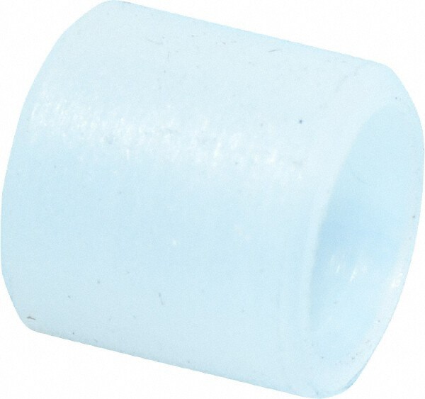 Round Circuit Board Spacer: M4 Screw, 6 mm OAL, 4.2 to 4.8 mm ID, 6 mm OD, Nylon
