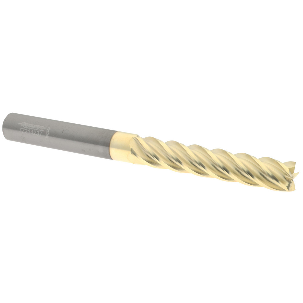 2500092 Square End Mill: 3/8 Dia, 2 LOC, 3/8 Shank Dia, 4 OAL, 5 Flutes, Solid Carbide  
