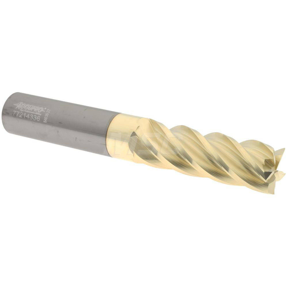 Accupro 55075036C5 Square End Mill: 3/4 Dia, 2-1/4 LOC, 3/4 Shank Dia, 5 OAL, 5 Flutes, Solid Carbide Image