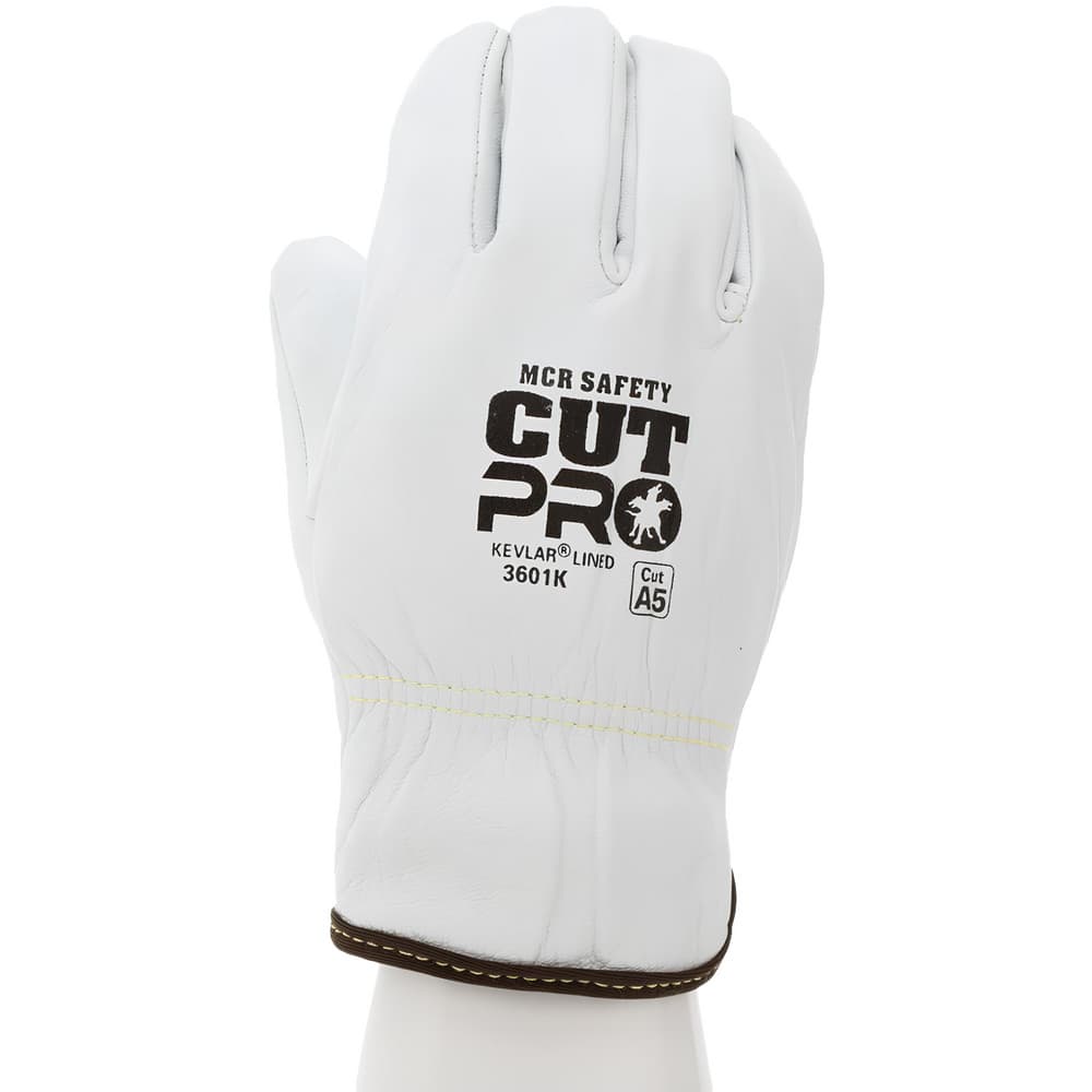 Cut-Resistant Gloves: Size 2X-Large, ANSI Puncture 3, Kevlar Lined, Goatskin
