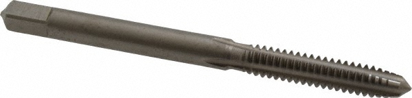 Straight Flute Tap: #10-24 UNC, 4 Flute, Plug Chamfer, 2B Class of Fit, Carbon Steel, Bright/Uncoated Finish