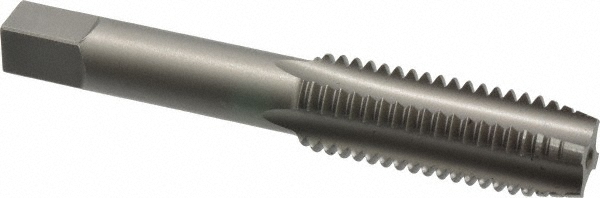 Straight Flute Tap: 5/8-11 UNC, 4 Flute, Plug Chamfer, 2B Class of Fit, Carbon Steel, Bright/Uncoated Finish