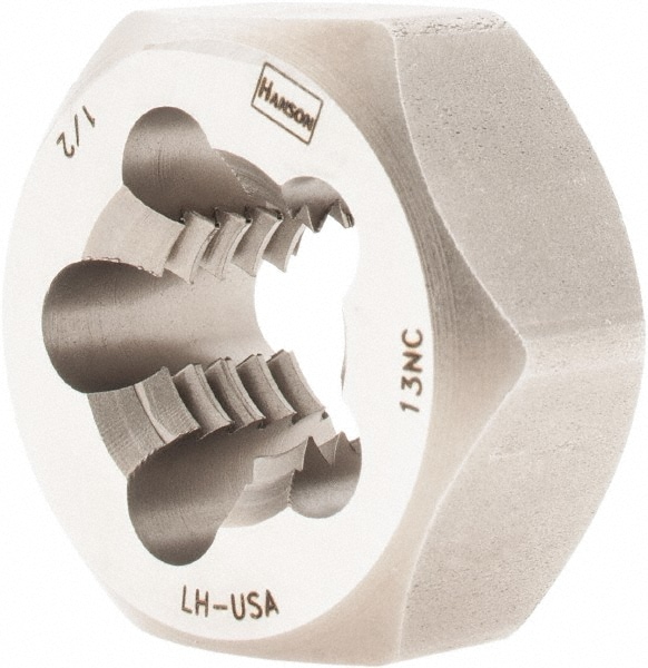 Irwin 7744 Hex Rethreading Die: 1/2-13 Thread, Left Hand, Carbon Steel 