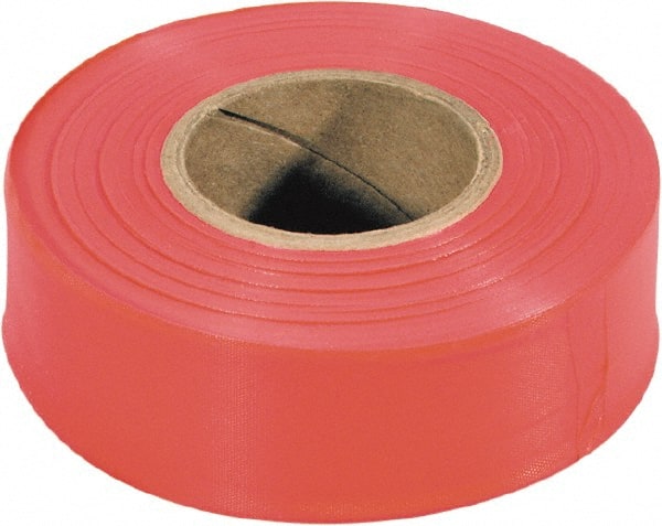 150' Long x 1-3/16" Wide Roll, Vinyl, Red Flagging Tape