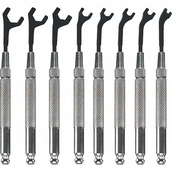 Open End Wrench Set: 8 Pc, 2.5 mm 3 mm 3.2 mm 4 mm 5 mm 5.5 mm 6 mm & 7 mm Wrench, Metric