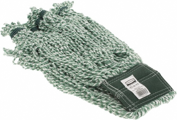 Wet Mop Pad: Quick Change, Large, Green Mop, Microfiber - Green Headband, 5" Headband, 4 Ply