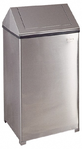 Alpine Industries Stainless Steel Rectangular Liner Open Top Commercial Indoor  Trash Can 10.5 Gallon 