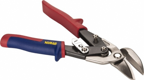 Offset Aviation Snips: 9-1/2" OAL, 1-3/16" LOC - General Purpose, 18 AWG Steel Capacity, Left Hand