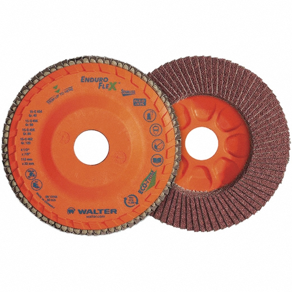 Flap Disc: 7/8" Hole, 120 Grit, Zirconia Alumina, Type 27