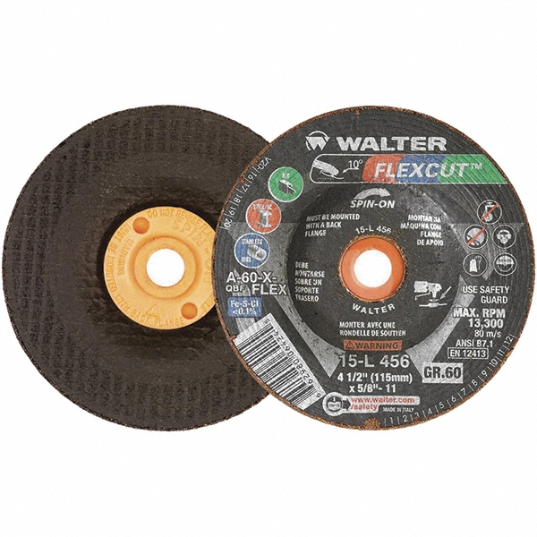 Depressed Grinding Wheel:  Type 29,  4-1/2" Dia,  5/8" Hole,  Aluminum Oxide