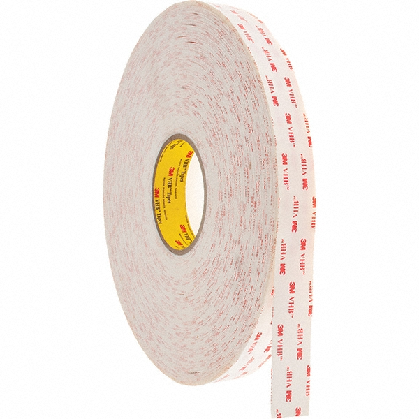 Urethane Foam Tape: 72 yd Long, 25 mil Thick, Acrylic Adhesive - 25 mil Thick, Urethane Foam Liner