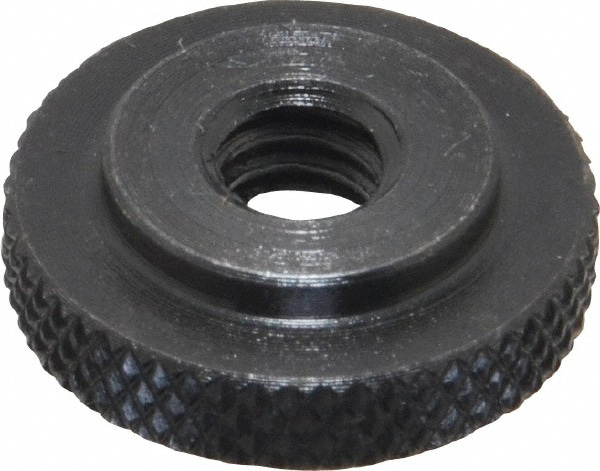 Gibraltar 1 4 Unc Thread Black Oxide Finish Steel Round Knurled Check Nut Msc Industrial Supply