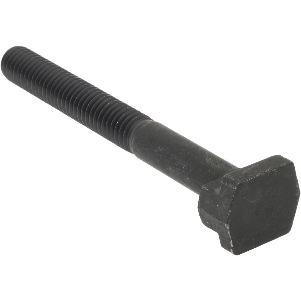 Steel T-Slot Bolt: 3/8-16, 2" Thread Length, 3/8" Slot Width, Black Finish