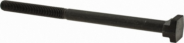 Steel T-Slot Bolt: 3/8-16, 2-1/2" Thread Length, 3/8" Slot Width, Black Finish