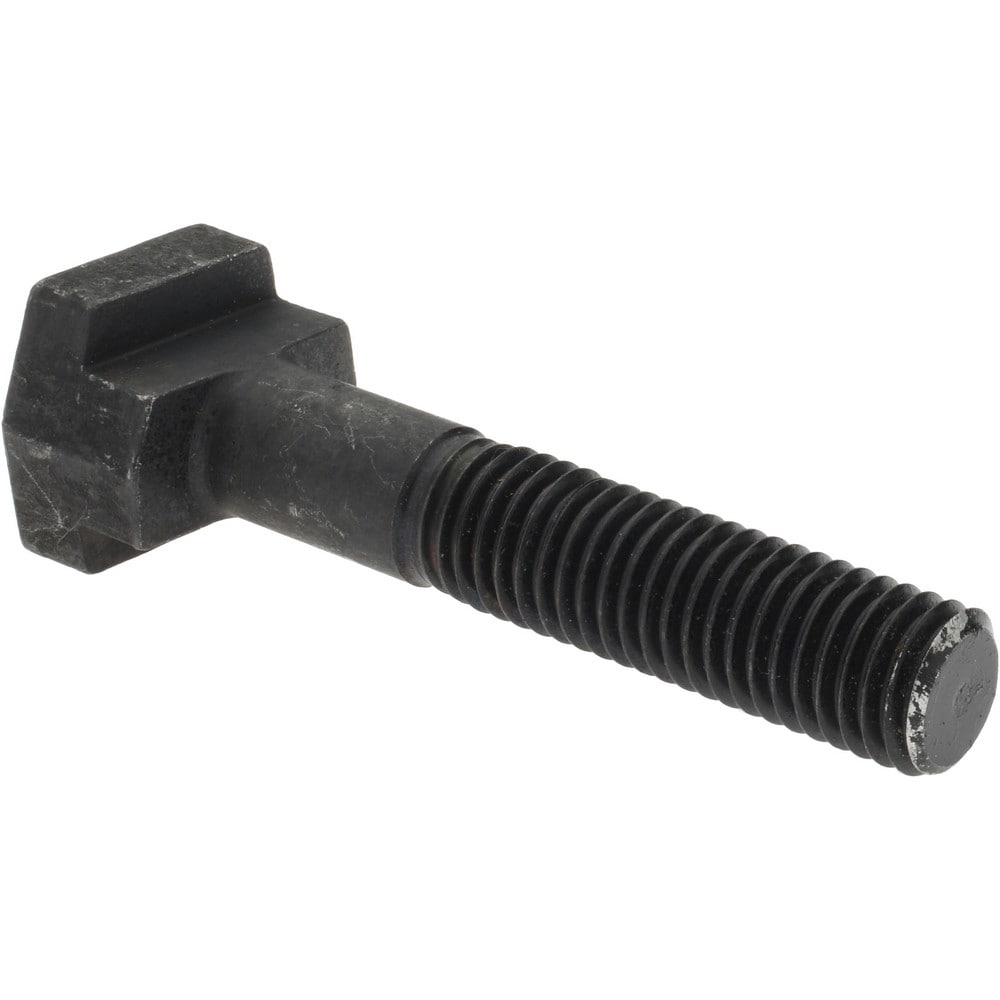 Steel T-Slot Bolt: 5/8-11, 2" Thread Length, 5/8" Slot Width, Black Finish