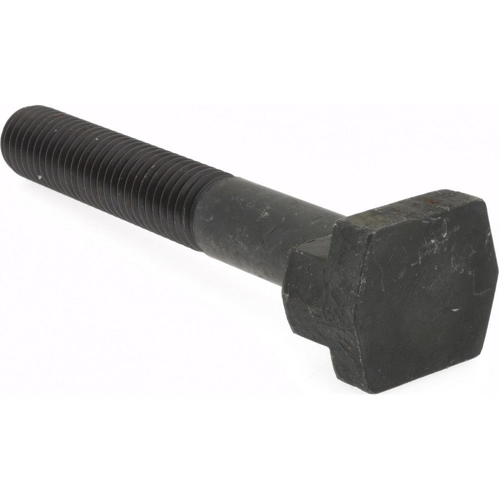 Steel T-Slot Bolt: 5/8-11, 2" Thread Length, 5/8" Slot Width, Black Finish