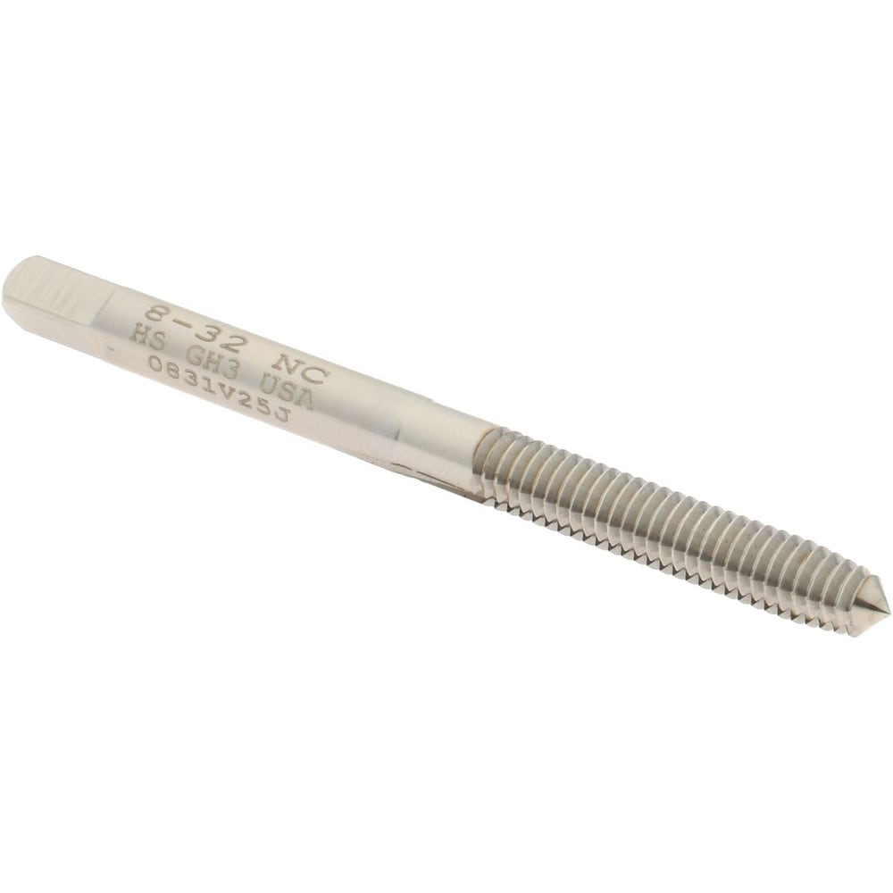 Thread Forming Tap: #8-32 UNC, 2B Class of Fit, Plug, High-Speed Steel, Bright/Uncoated Coated