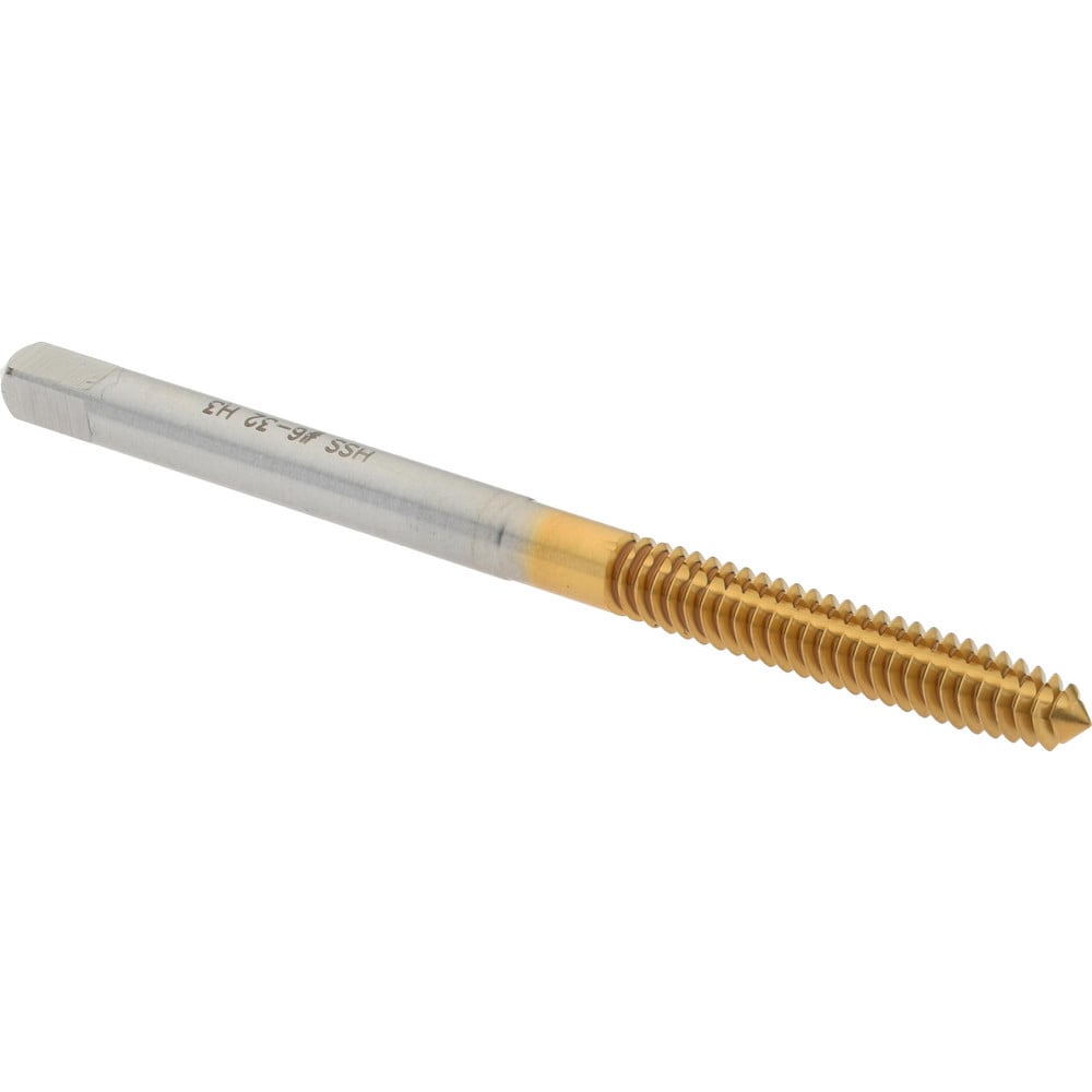 Thread Forming Tap: #6-32 UNC, 2B Class of Fit, Plug, High-Speed Steel, Titanium Nitride Coated