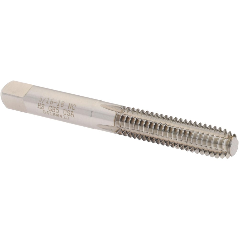 Thread Forming Tap: 5/16-18 UNC, 2B Class of Fit, Bottoming, High-Speed Steel, Bright/Uncoated Coated