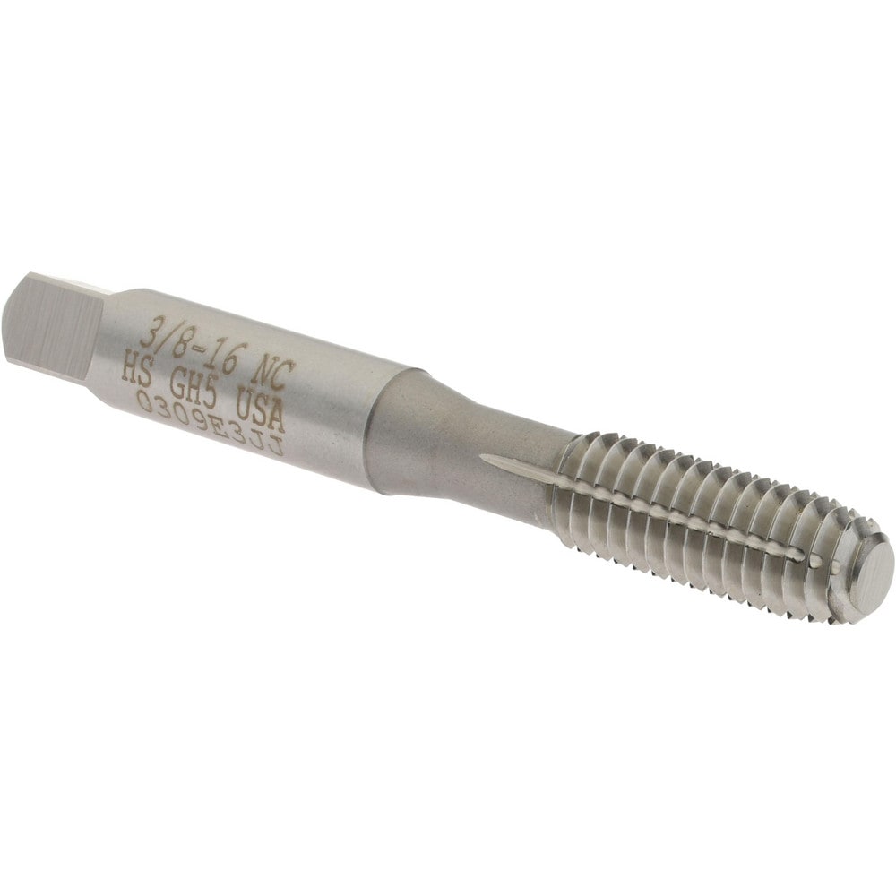 Thread Forming Tap: 3/8-16 UNC, 2B Class of Fit, Bottoming, High-Speed Steel, Bright/Uncoated Coated