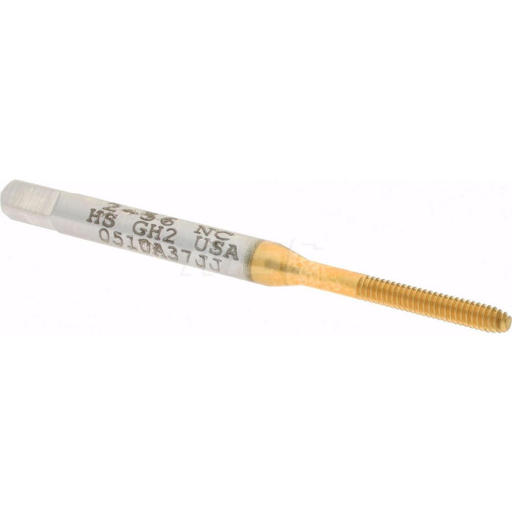Thread Forming Tap: #2-56 UNC, 2B Class of Fit, Bottoming, High-Speed Steel, Titanium Nitride Coated