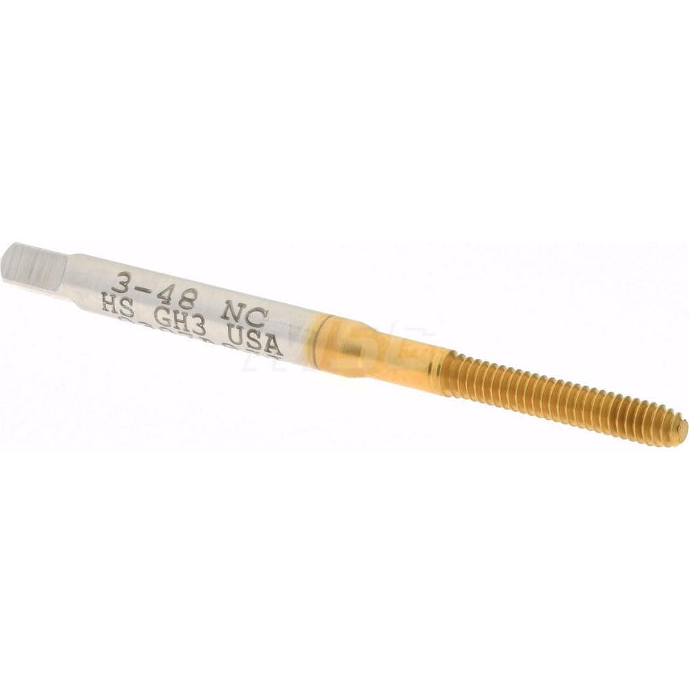 Thread Forming Tap: #3-48 UNC, Bottoming, High-Speed Steel, Titanium Nitride Coated