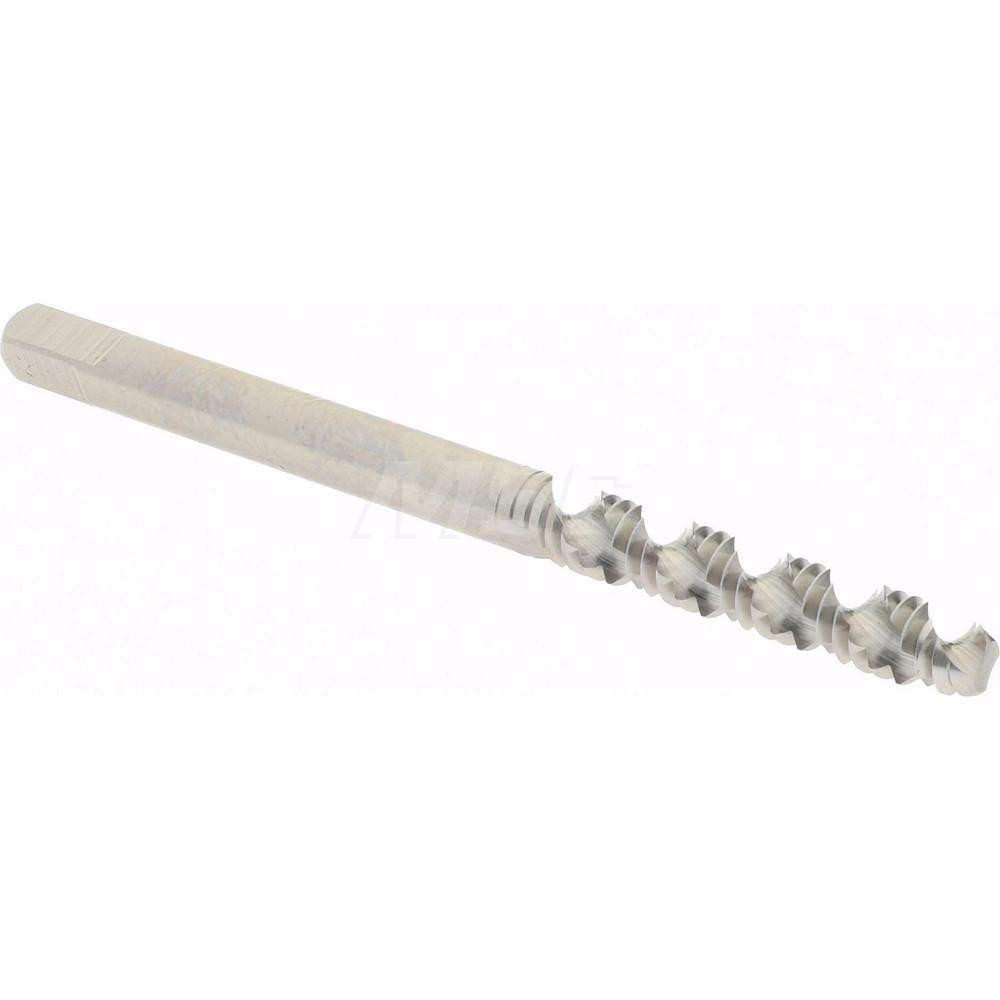 Spiral Flute Tap: #6-32 UNC, 2 Flutes, Bottoming, 2B Class of Fit, High Speed Steel
