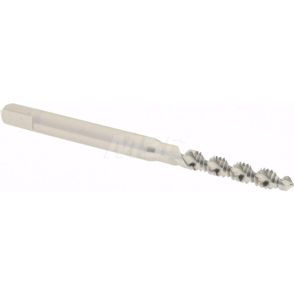 Spiral Flute Tap: #4-40 UNC, 2 Flutes, Plug, 2B/3B Class of Fit, High Speed Steel