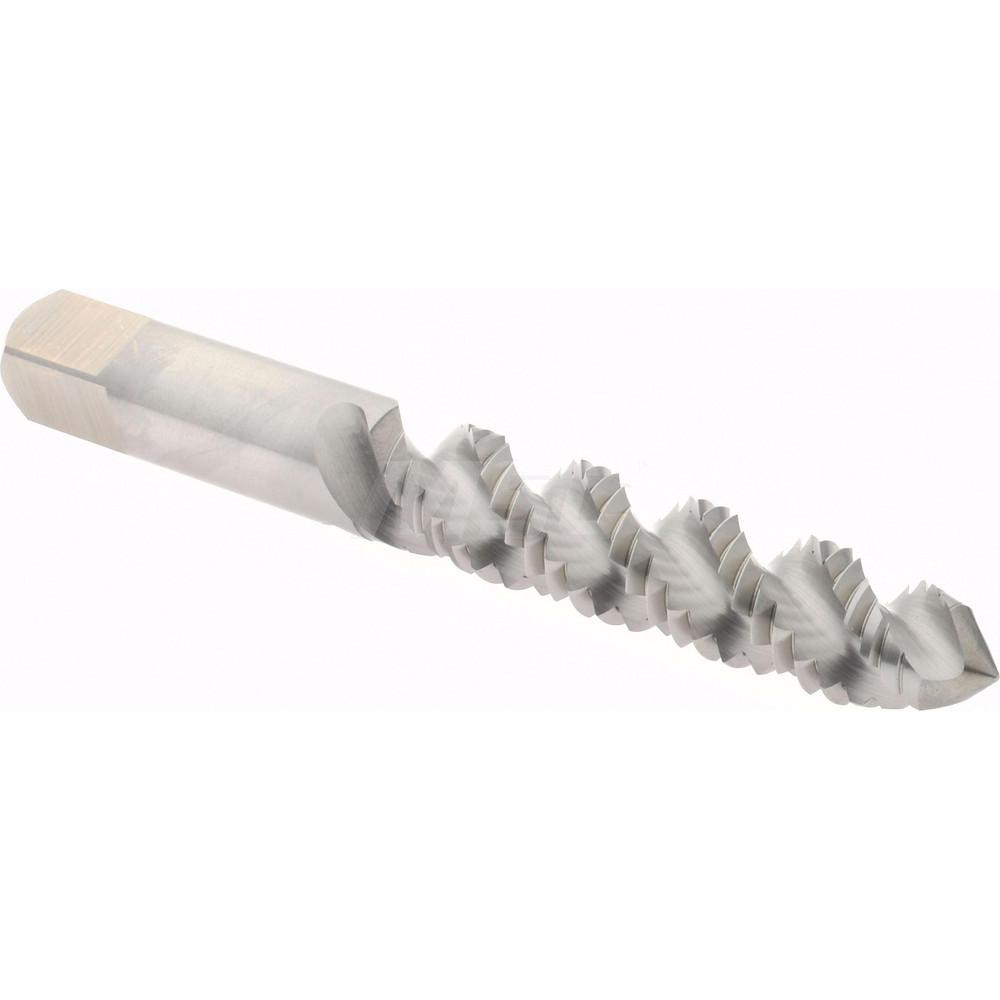 Spiral Flute Tap: 3/8-16 UNC, 3 Flutes, Plug, 3B Class of Fit, High Speed Steel