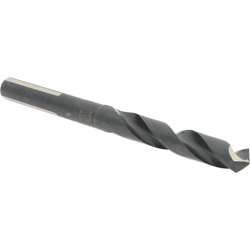 Reduced Shank Drill Bit: 17/32'' Dia, 1/2'' Shank Dia, 118 °, High Speed Steel