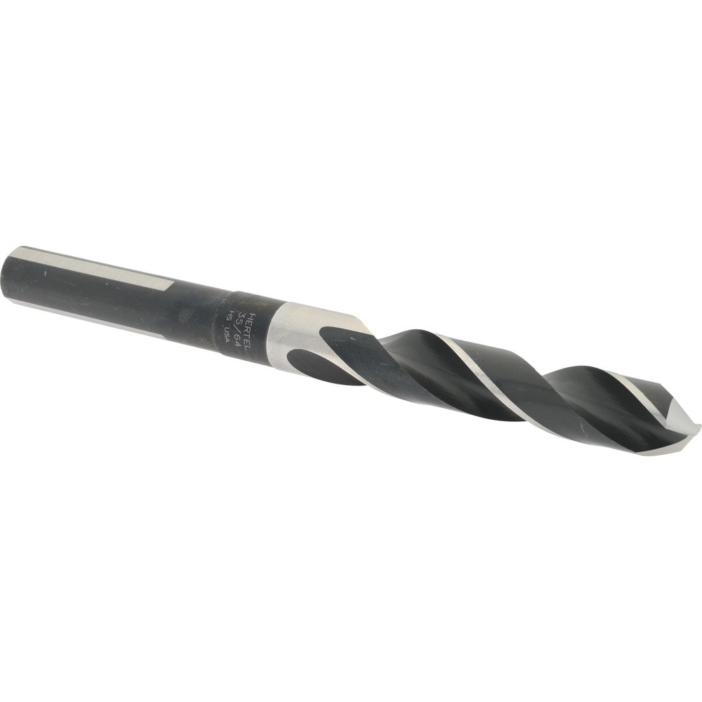 Hertel 77428605 Reduced Shank Drill Bit: 35/64 Dia, 1/2 Shank Dia, 118 0, High Speed Steel Image