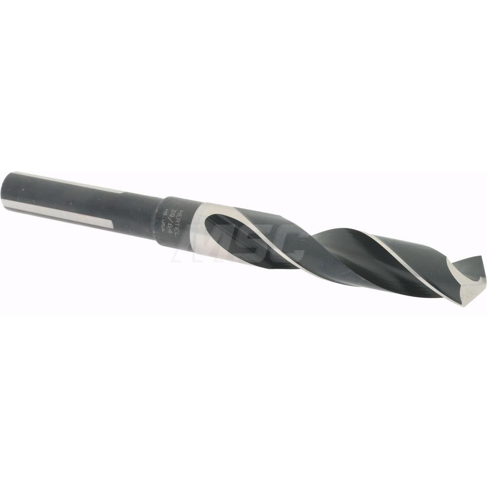 Reduced Shank Drill Bit: 39/64'' Dia, 1/2'' Shank Dia, 118 °, High Speed Steel
