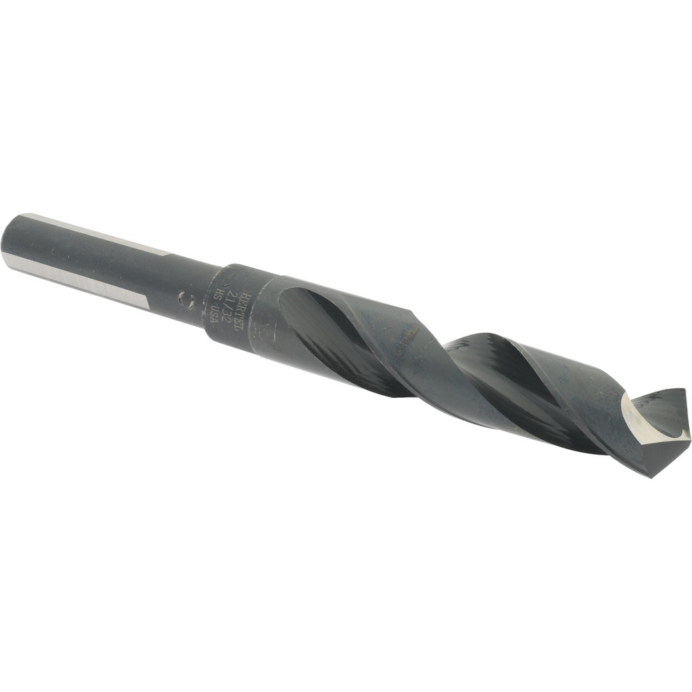 Reduced Shank Drill Bit: 21/32'' Dia, 1/2'' Shank Dia, 118 °, High Speed Steel
