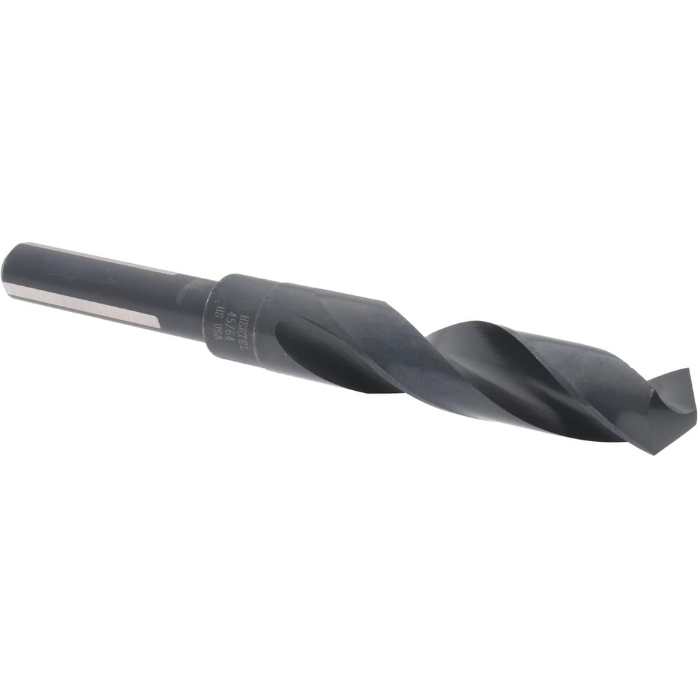 Hertel 77428712 Reduced Shank Drill Bit: 45/64 Dia, 1/2 Shank Dia, 118 0, High Speed Steel Image