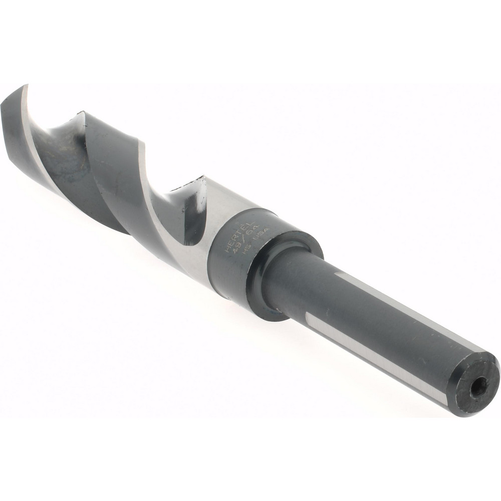 Hertel Reduced Shank Drill Bit 49/64'' Dia, 1/2'' Shank Dia, 118