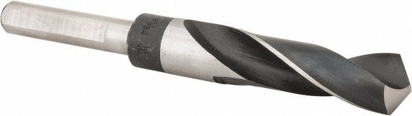 Hertel 77428779 Reduced Shank Drill Bit: 51/64 Dia, 1/2 Shank Dia, 118 0, High Speed Steel Image