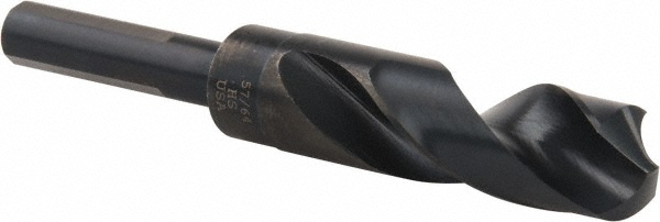 Hertel 77428837 Reduced Shank Drill Bit: 57/64 Dia, 1/2 Shank Dia, 118 0, High Speed Steel Image