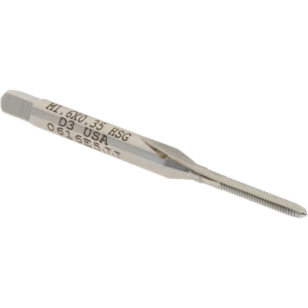M1.6x0.35 Plug RH 6H D3 Bright High Speed Steel 2-Flute Straight Flute Hand Tap