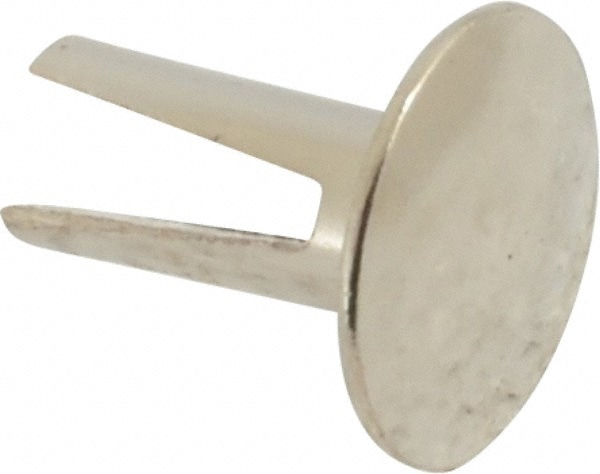 0.1 to 0.17" Hole Diam, Dome Head, Nickel Plated Steel, Split Rivet