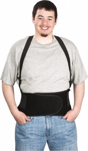 Back Support: Belt with Shoulder Straps, Medium, 32 to 38" Waist, 8" Belt Width