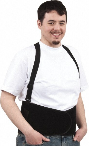 Back Support: Belt with Shoulder Straps, Large, 38 to 47" Waist, 8" Belt Width