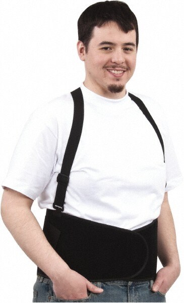 Back Support: Belt with Shoulder Straps, X-Large, 47 to 56" Waist, 8" Belt Width