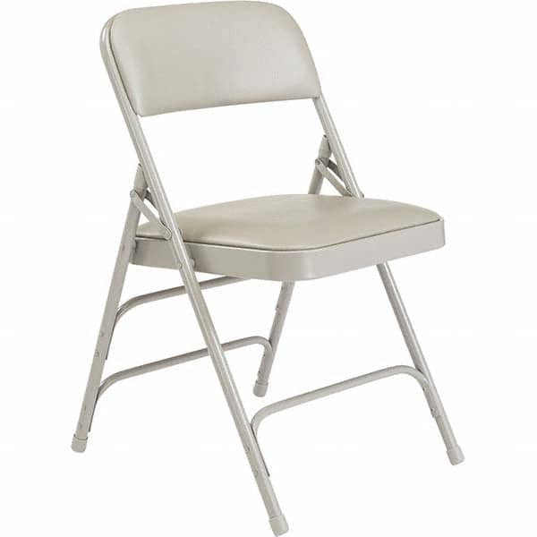 Folding Chairs; Pad Type: Folding Chair w/Vinyl Padded Seat ; Material: Steel; Vinyl ; Color: Warm Grey ; Width (Inch): 18-3/4 ; Depth (Inch): 20-3/4 ; Height (Inch): 29-1/2