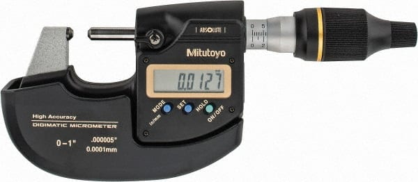 Mitutoyo 293-130-10 Electronic Outside Micrometer: 1", Solid Carbide Measuring Face 