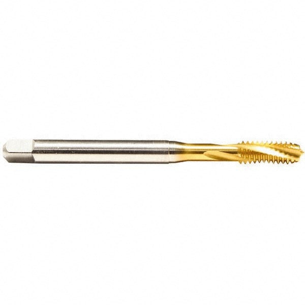 Spiral Flute Tap:  M8x1.25,  Metric,  3 Flute,  Bottoming,  6H Class of Fit,  Cobalt,  TiN Finish