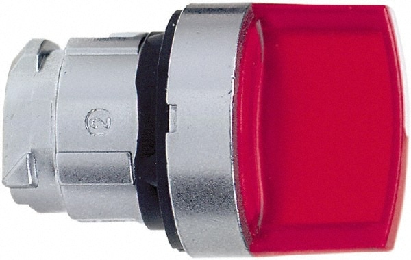 Schneider Electric ZB4BK1543 Selector Switch: 3 Positions, Momentary (MO), Red Handle Image