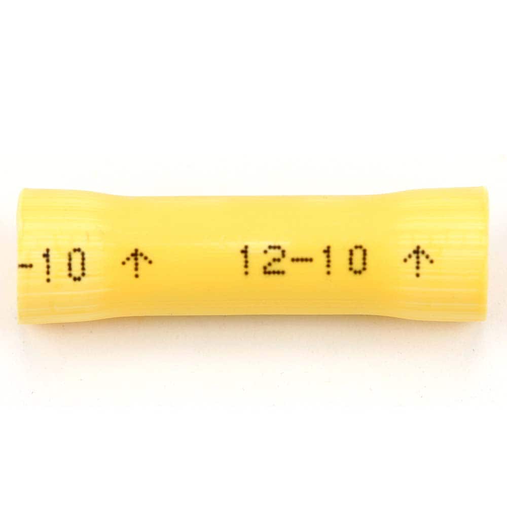 Butt Splice Terminal: Fully Insulated Vinyl, Crimp-On Connection